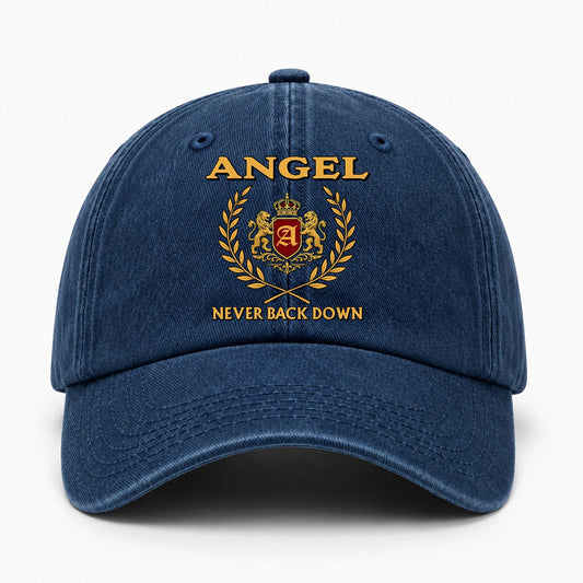Never Back Down Royal Blue Denim Cap ANGEL 13K1 C60PF