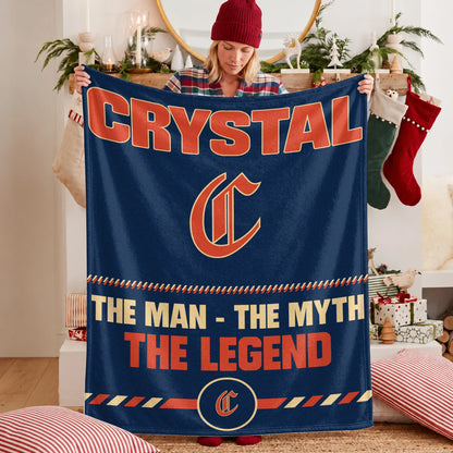 The Man The Myth The Legend Retro Fleece Blanket CRYSTAL 13K1 BK53