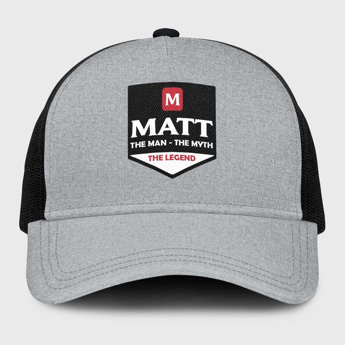 The Man The Myth The Legend Gray Mesh Cap MATT 13K1 C189PF