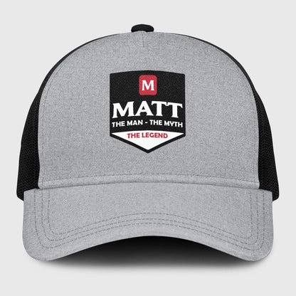 The Man The Myth The Legend Gray Mesh Cap MATT 13K1 C189PF