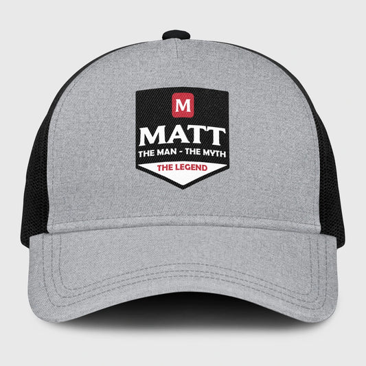 The Man The Myth The Legend Gray Mesh Cap MATT 13K1 C189PF