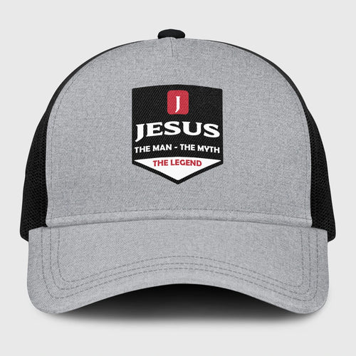 The Man The Myth The Legend Gray Mesh Cap JESUS 13K1 C189PF