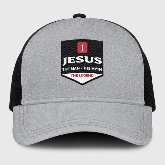 The Man The Myth The Legend Gray Mesh Cap JESUS 13K1 C189PF