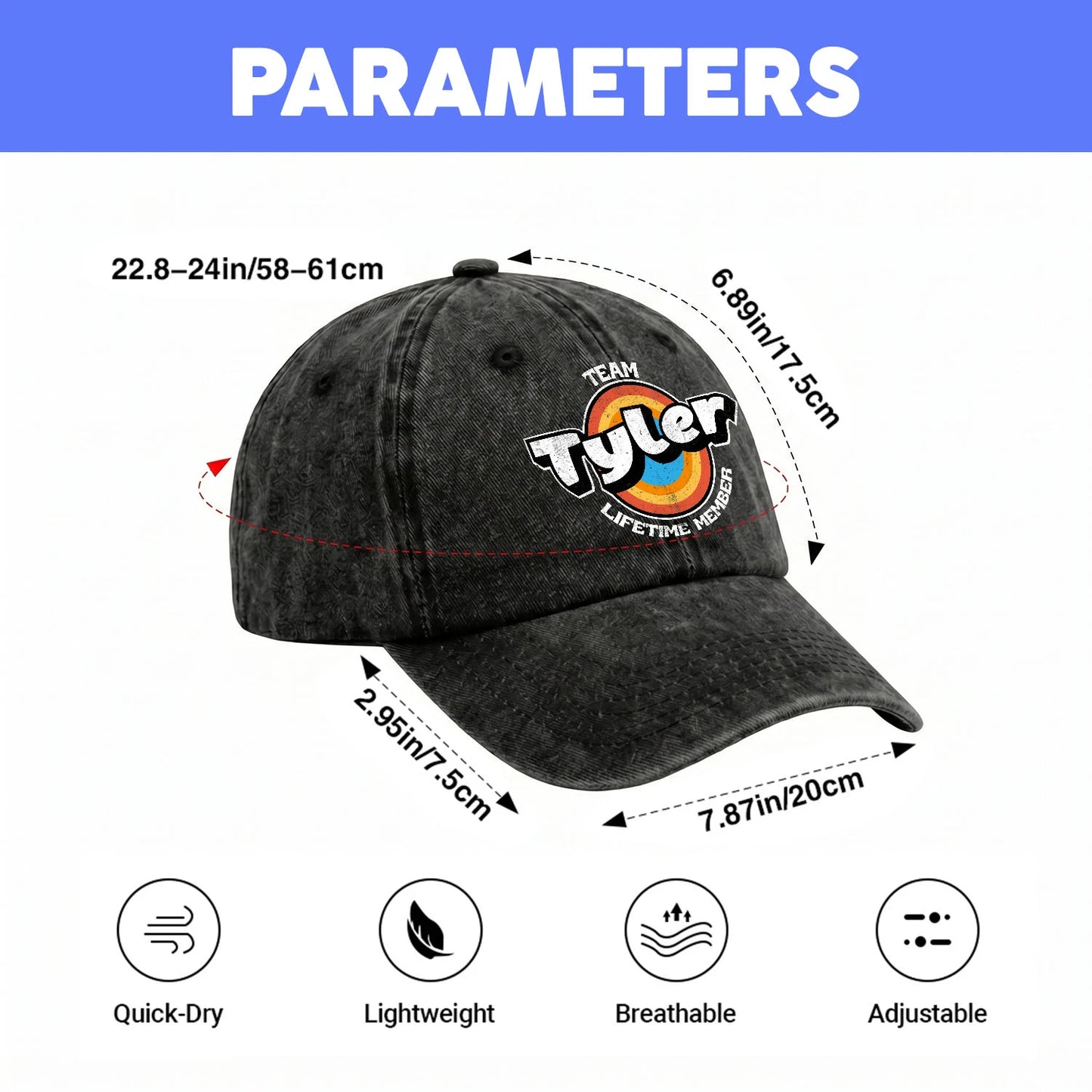 Team Your Name Lifetime Member Logo Cap TYLER 13K1 C66PF