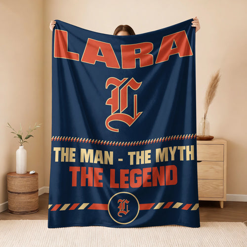 The Man The Myth The Legend Retro Fleece Blanket LARA 13K1 BK53