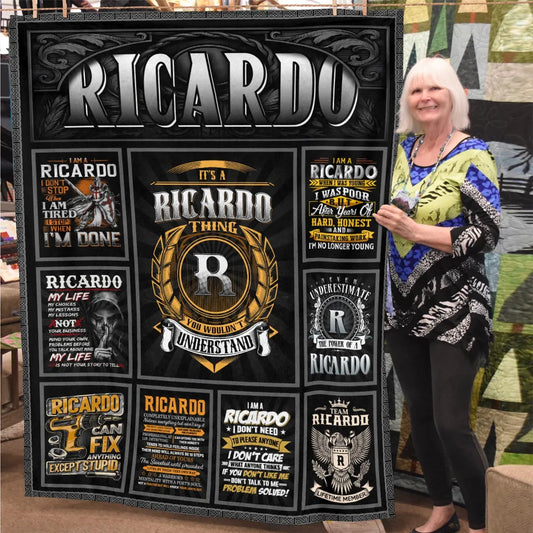 RICARDO Personalized Blanket | Custom Name Cozy Throw Gift 13K1-BK2