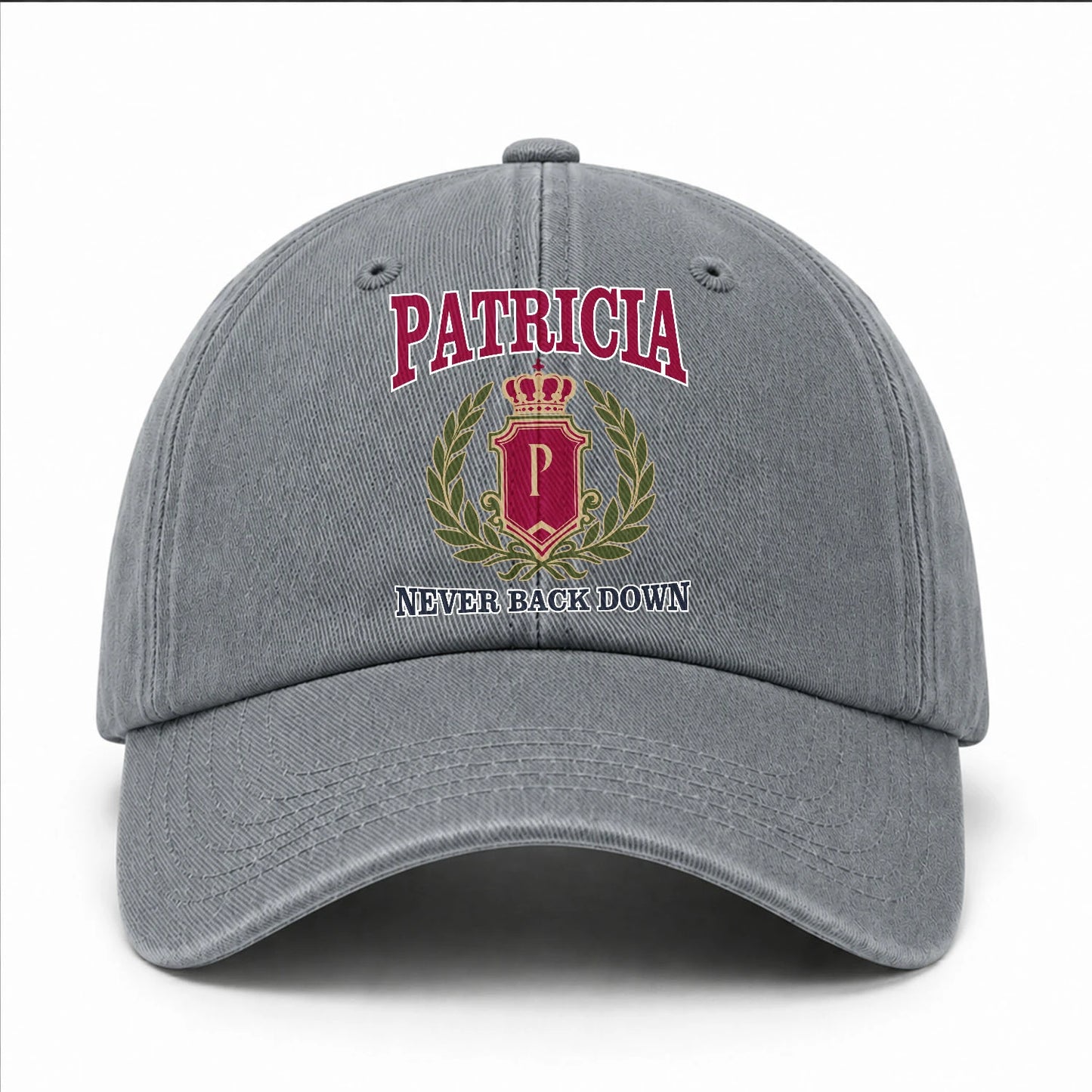 Your Name Never Back Down Royal Washed Cap PATRICIA 13K1 C77PF