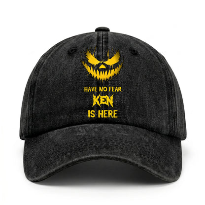 Have No Fear Your Name Is Here Jack O' Lantern Washed Cap KEN 13K1 C135PF