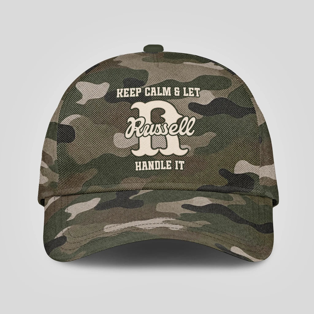 Keep Calm & Let Your Name Handle It Camo Cap RUSSELL 13K1 C174PF