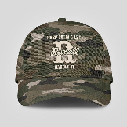 Keep Calm & Let Your Name Handle It Camo Cap RUSSELL 13K1 C174PF