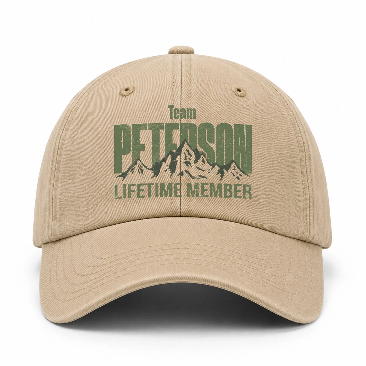 Team Your Name Lifetime Member Mountain Cap PETERSON 13K1 C58PF