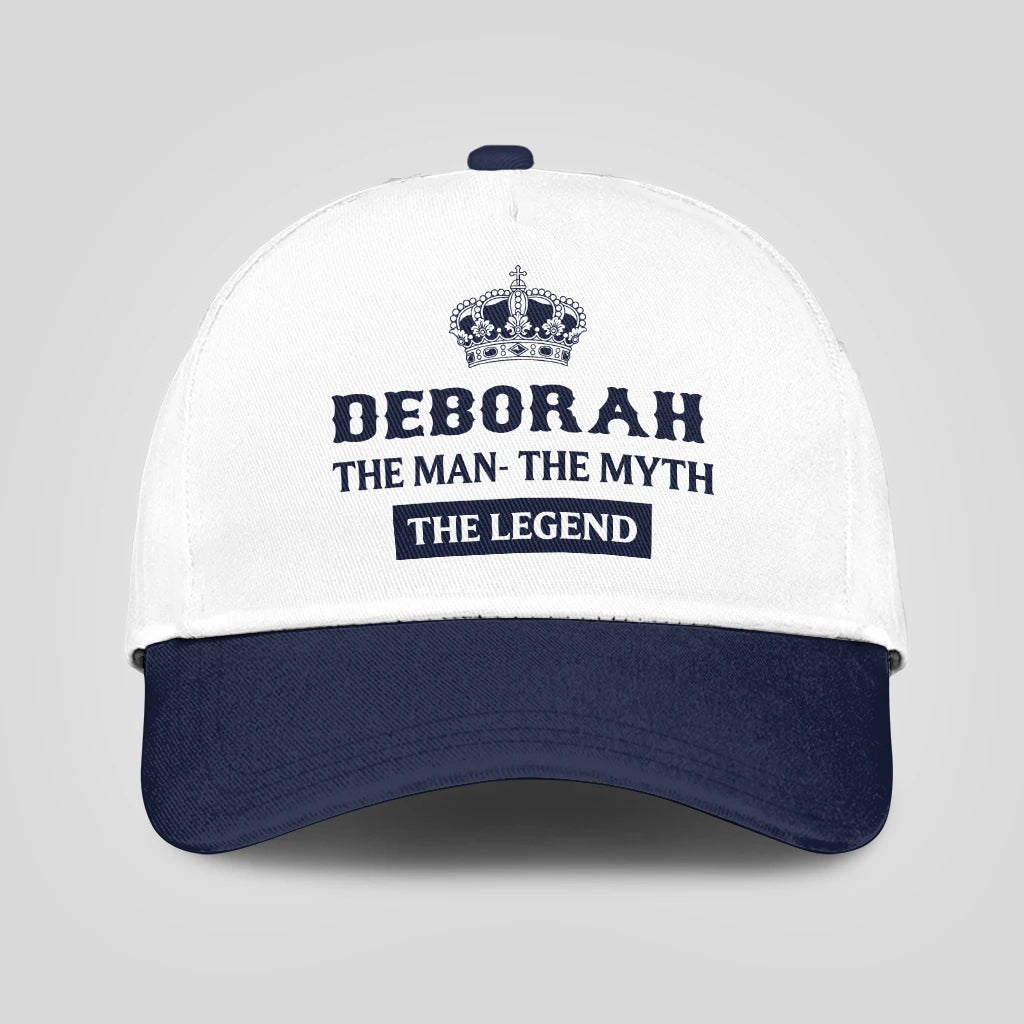 The Man The Myth The Legend King Crown Blue And White Cap DEBORAH 13K1 C147PF
