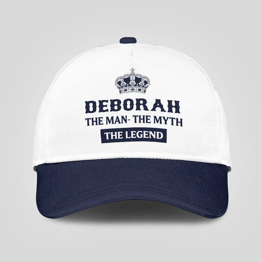 The Man The Myth The Legend King Crown Blue And White Cap DEBORAH 13K1 C147PF