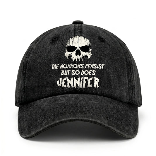 The Horrors Persist But So Does Your Name Cool Skull Washed Cap JENNIFER 13K1 C134PF