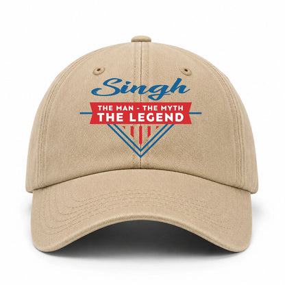 The Man The Myth The Legend Logo Washed Cap SINGH 13K1 C37PF