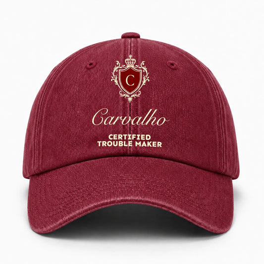 Certified Trouble Maker Royal Burgundy Washed Cap CARVALHO 13K1 C139PF