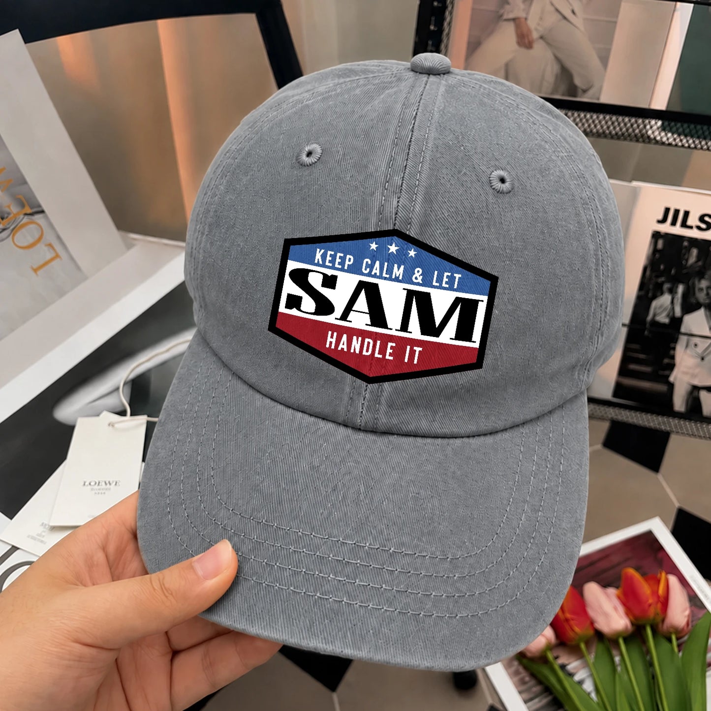 Keep Calm & Let Your Name Handle It Washed Cap SAM 13K1 C87PF