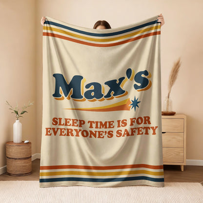 Your Name's Sleep Time Funny Retro Fleece Blanket MAX 13K1 BK67