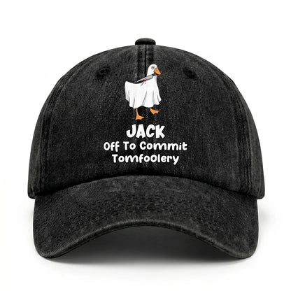 Off To Commit Tomfoolery Funny Goose Washed Cap JACK 13K1 C131PF