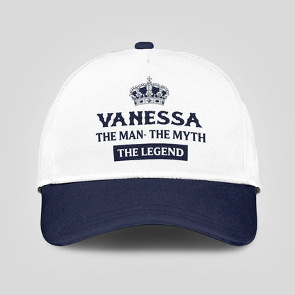 The Man The Myth The Legend King Crown Blue And White Cap VANESSA 13K1 C147PF