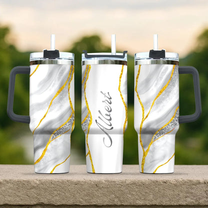 ALBERT 40oz Personalized Tumbler Cup with Straw | Custom Stainless Steel Mug 13K1-TB1