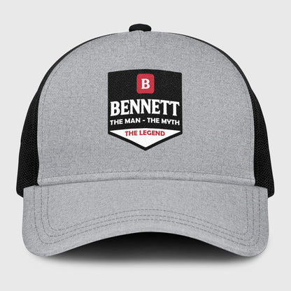 The Man The Myth The Legend Gray Mesh Cap BENNETT 13K1 C189PF