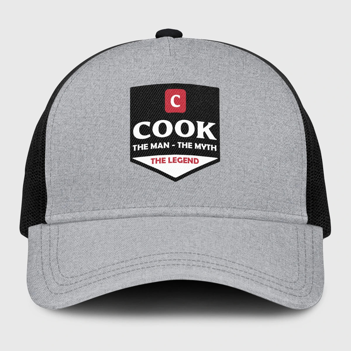 The Man The Myth The Legend Gray Mesh Cap COOK 13K1 C189PF