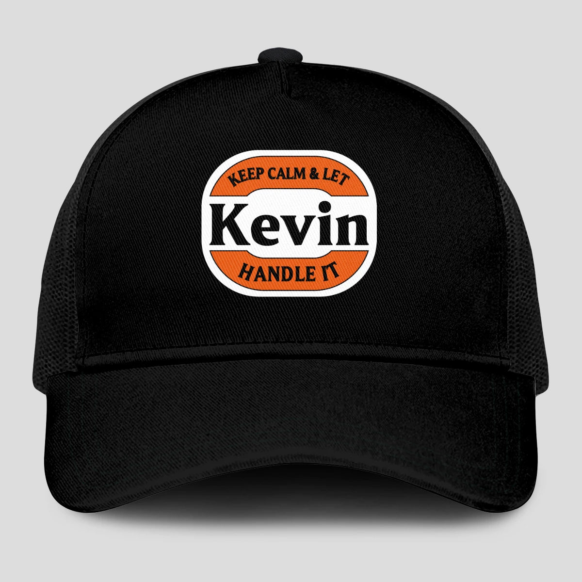 Keep Calm & Let Your Name Handle It Black Mesh Cap KEVIN 13K1 C199PF