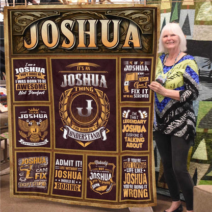 JOSHUA Personalized Blanket | Custom Name Cozy Throw Gift 13K1-BK4