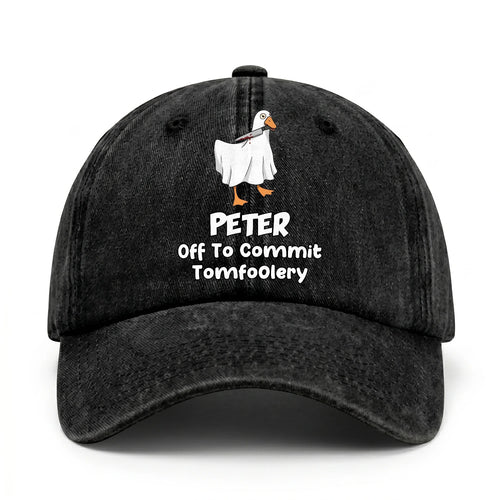 Off To Commit Tomfoolery Funny Goose Washed Cap PETER 13K1 C131PF