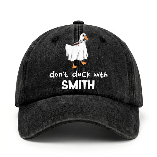 Don't Duck With Your Name Funny Washed Cap SMITH 13K1 C129PF