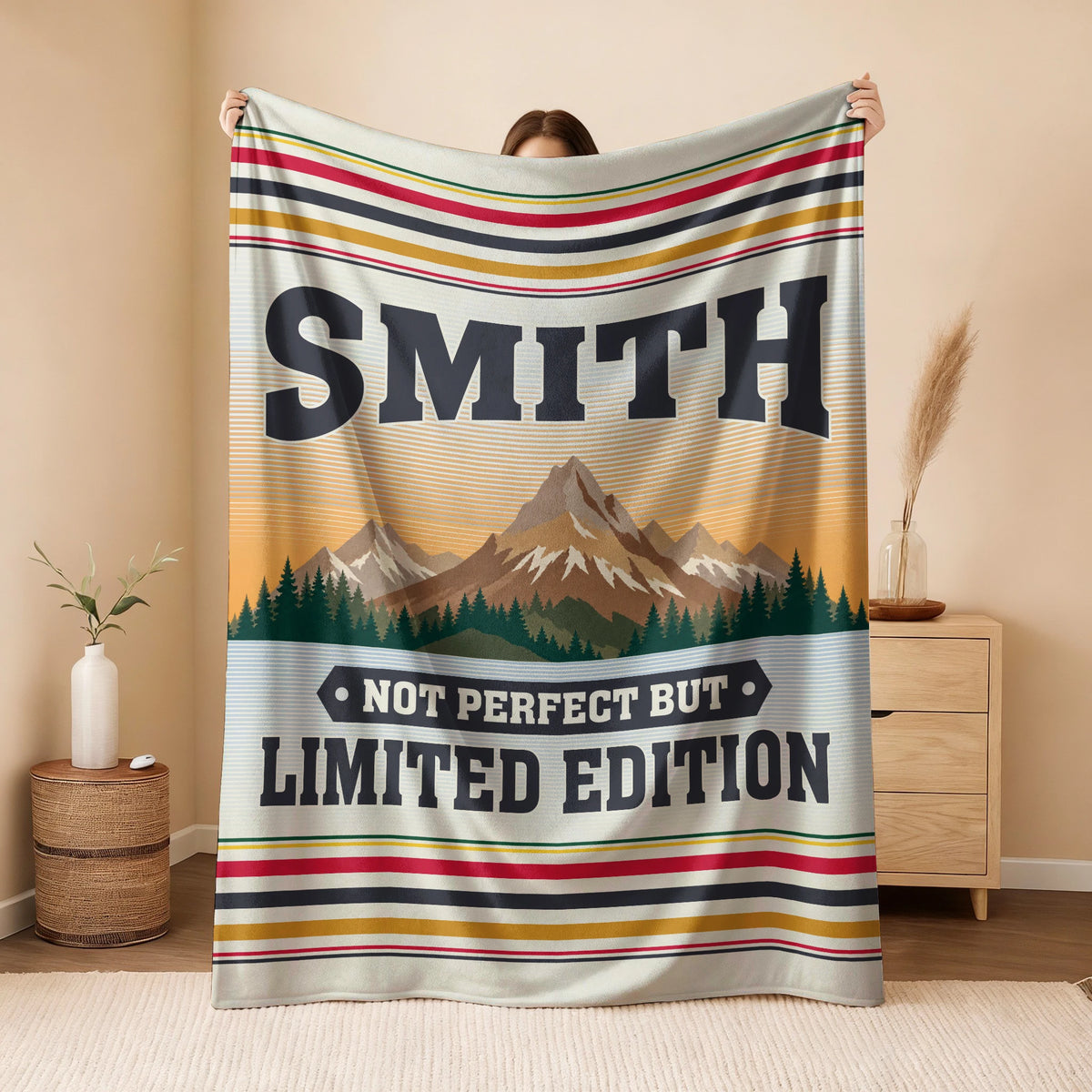 Not Perfect But Limited Edition Vintage Mountain Fleece Blanket SMITH 13K1 BK45