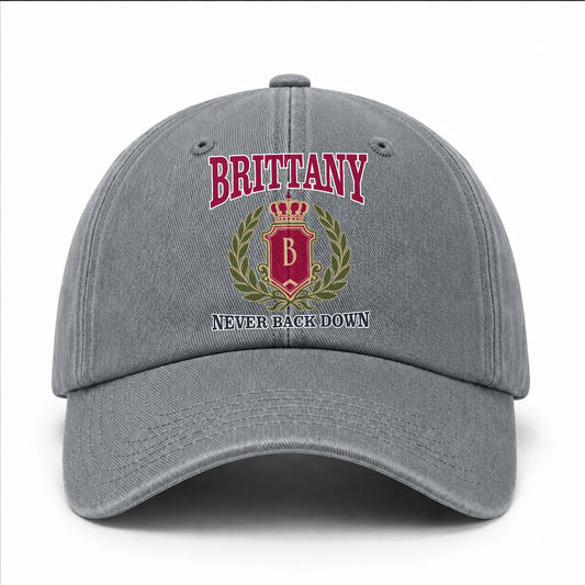 Your Name Never Back Down Royal Washed Cap BRITTANY 13K1 C77PF