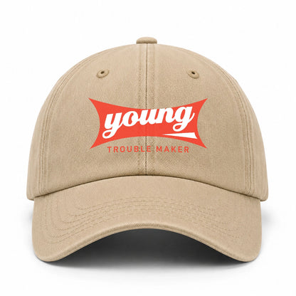 Trouble Maker Red Logo Washed Cap YOUNG 13K1 C78PF