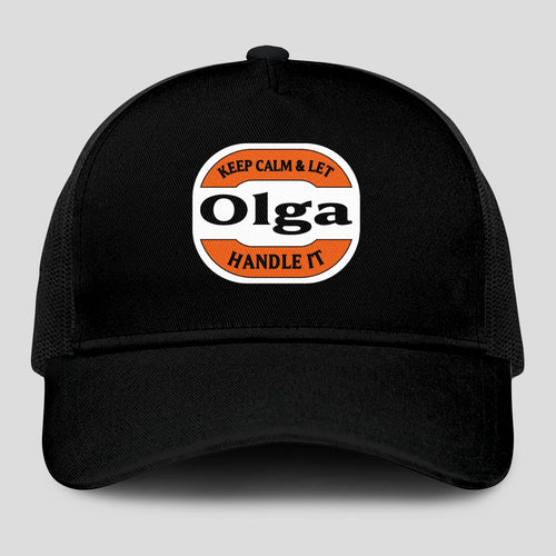 Keep Calm & Let Your Name Handle It Black Mesh Cap OLGA 13K1 C199PF