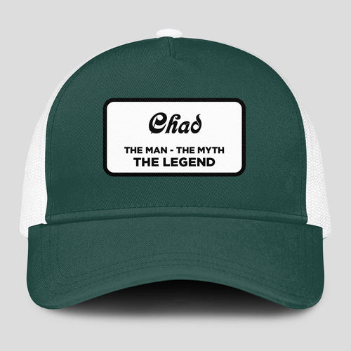The Man The Myth The Legend Green And White Mesh Cap CHAD 13K1 C198PF