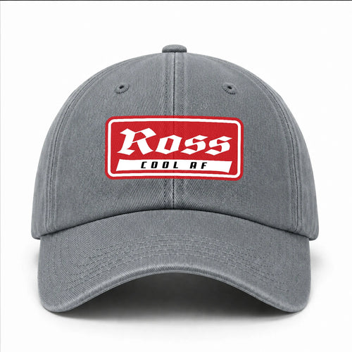 Your Name Cool Af Red Logo Funny Washed Cap ROSS 13K1 C79PF