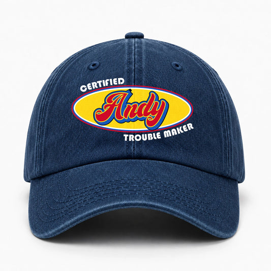 Certified Your Name Trouble Maker Washed Cap ANDY 13K1 C73PF