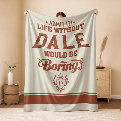 Life Without Your Name Would Be Boring Cream Terracotta Blanket DALE 13K1 BK24