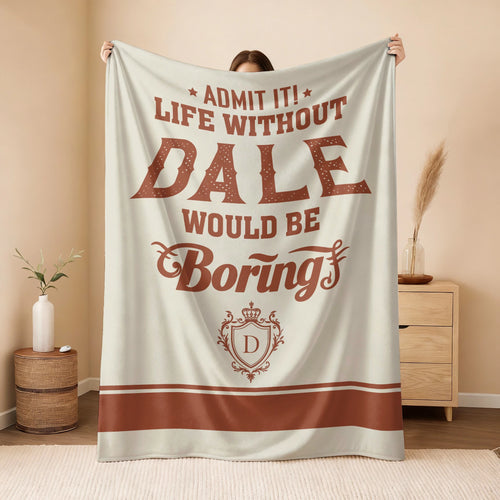 Life Without Your Name Would Be Boring Cream Terracotta Blanket DALE 13K1 BK24