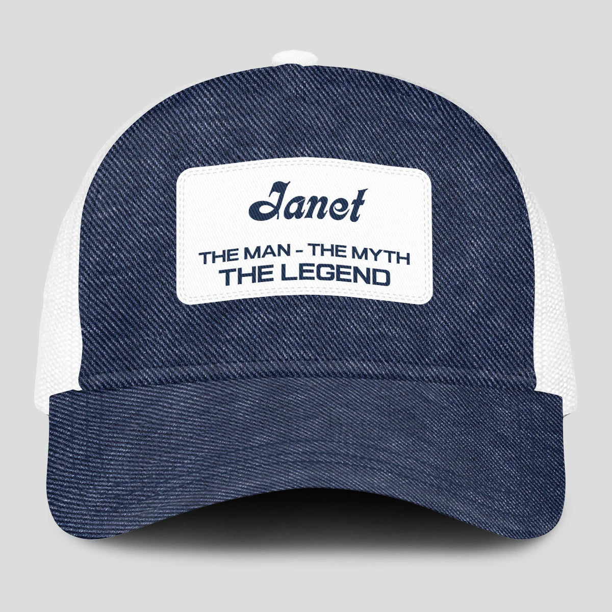 The Man The Myth The Legend Blue Denim Mesh Cap JANET 13K1 C194PF