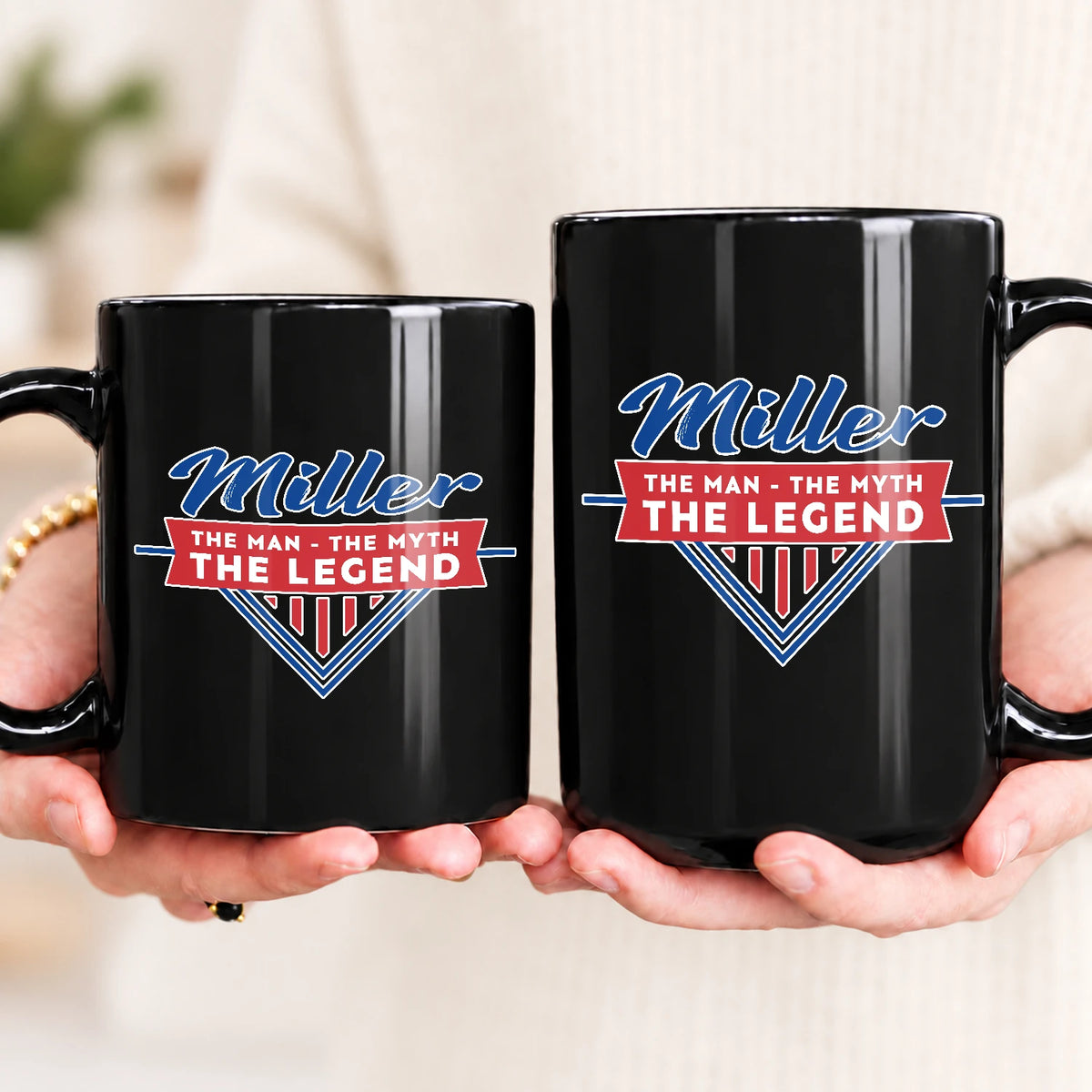The Man The Myth The Legend Red And Blue Logo Mug MILLER 13K1 MG34