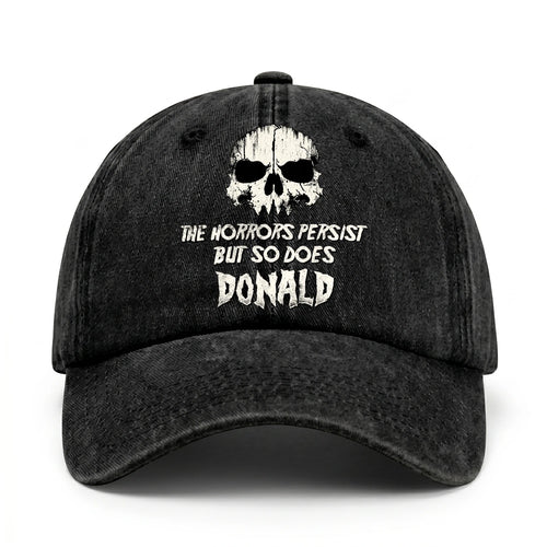 The Horrors Persist But So Does Your Name Cool Skull Washed Cap DONALD 13K1 C134PF