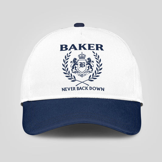 Never Back Down Blue And White Cap BAKER 13K1 C59PF