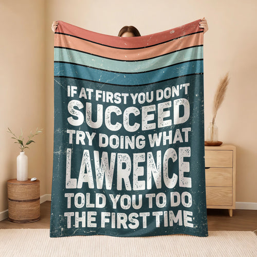 If At First You Don’t Succeed Retro Green Fleece Blanket LAWRENCE 13K1 BK29