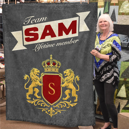 Team Your Name Lifetime Member Charcoal Blanket SAM 13K1 BK20