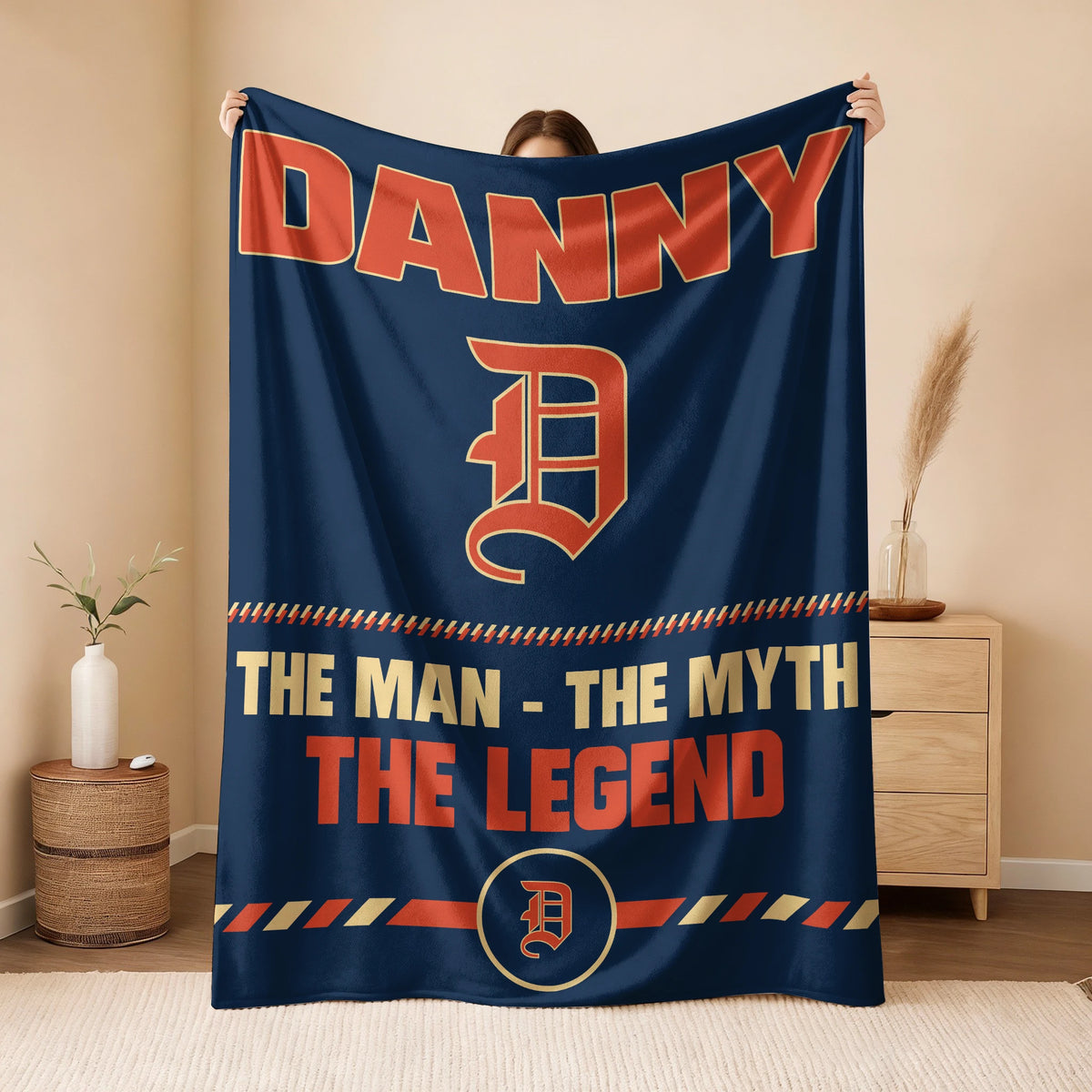The Man The Myth The Legend Retro Fleece Blanket DANNY 13K1 BK53