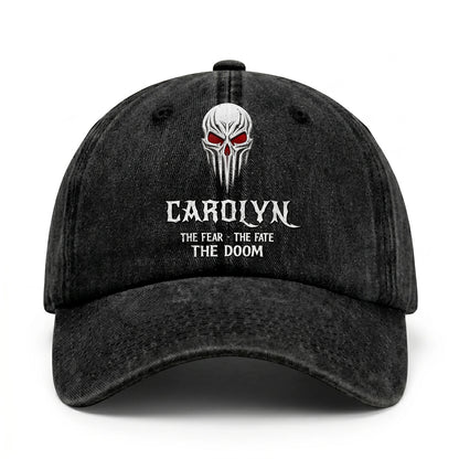 Your Name The Fear The Fate The Doom Skull Washed Cap CAROLYN 13K1 C98PF
