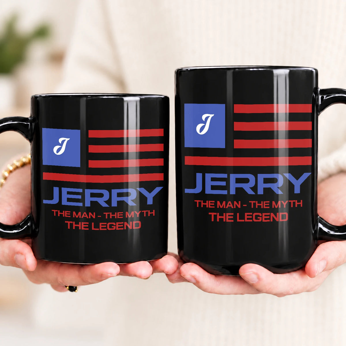 The Man The Myth The Legend American Flag Mug JERRY 13K1 MG18