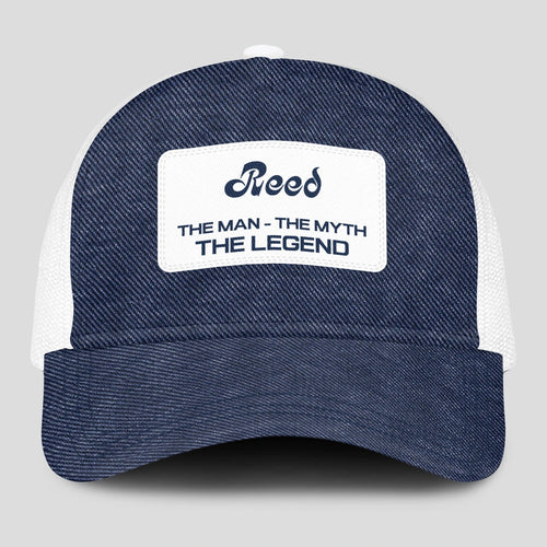 The Man The Myth The Legend Blue Denim Mesh Cap REED 13K1 C194PF